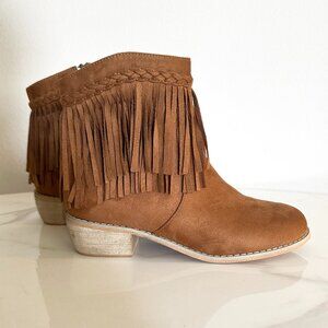 Western Fringe Cowgirl Ankle Booties